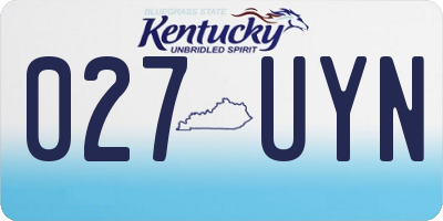 KY license plate 027UYN