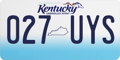 KY license plate 027UYS