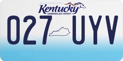 KY license plate 027UYV
