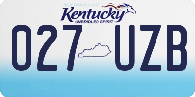 KY license plate 027UZB
