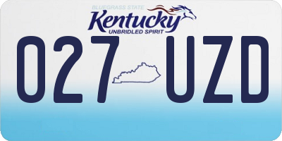 KY license plate 027UZD