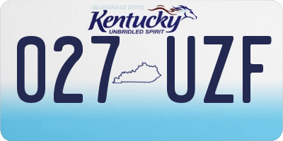 KY license plate 027UZF