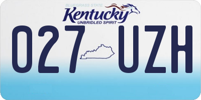 KY license plate 027UZH