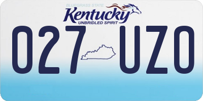 KY license plate 027UZO