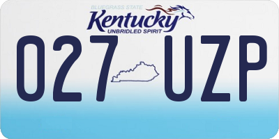 KY license plate 027UZP
