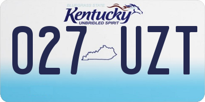 KY license plate 027UZT