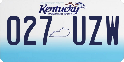 KY license plate 027UZW