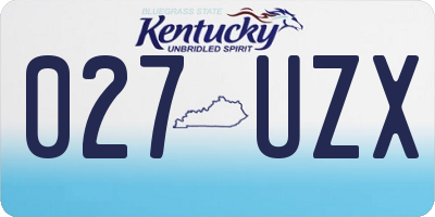 KY license plate 027UZX
