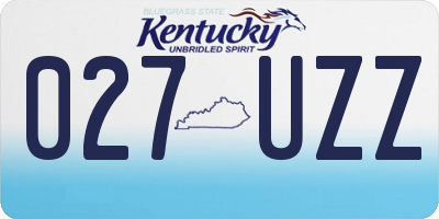 KY license plate 027UZZ