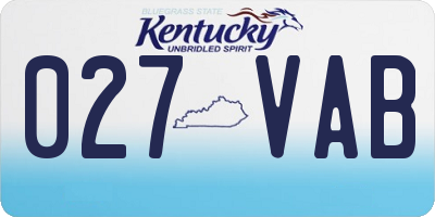 KY license plate 027VAB