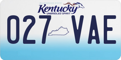 KY license plate 027VAE