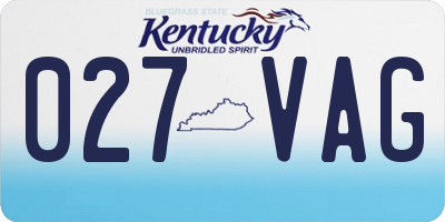 KY license plate 027VAG