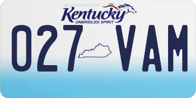 KY license plate 027VAM