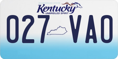 KY license plate 027VAO