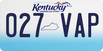 KY license plate 027VAP