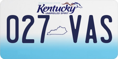 KY license plate 027VAS