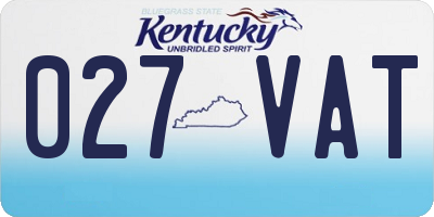 KY license plate 027VAT
