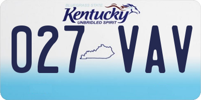 KY license plate 027VAV
