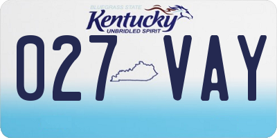 KY license plate 027VAY