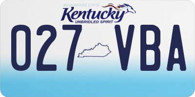 KY license plate 027VBA