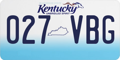 KY license plate 027VBG