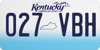 KY license plate 027VBH