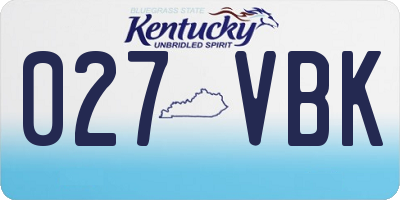 KY license plate 027VBK