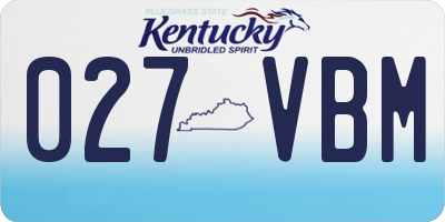 KY license plate 027VBM