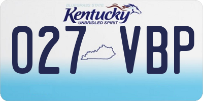 KY license plate 027VBP