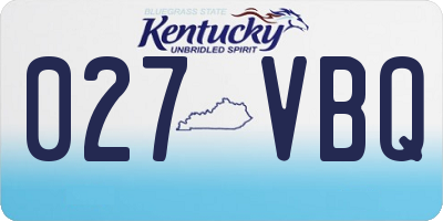 KY license plate 027VBQ