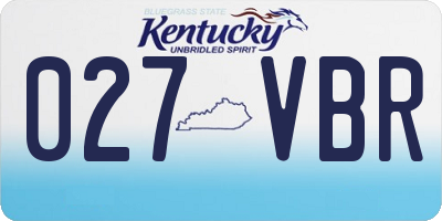KY license plate 027VBR
