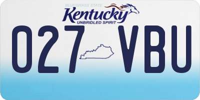 KY license plate 027VBU