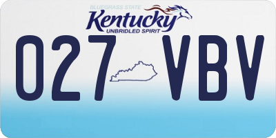 KY license plate 027VBV