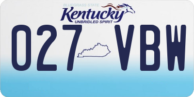 KY license plate 027VBW