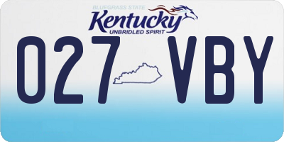 KY license plate 027VBY