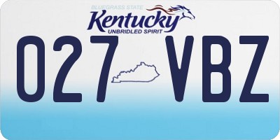 KY license plate 027VBZ