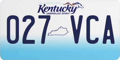 KY license plate 027VCA