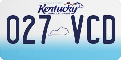 KY license plate 027VCD