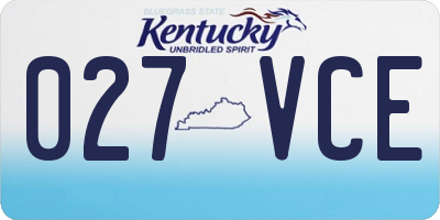 KY license plate 027VCE