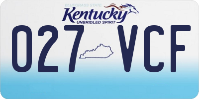 KY license plate 027VCF