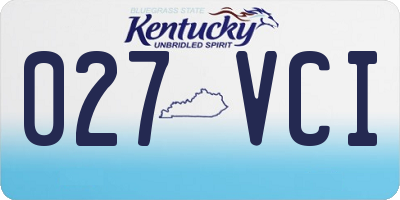 KY license plate 027VCI