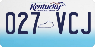KY license plate 027VCJ