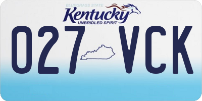 KY license plate 027VCK
