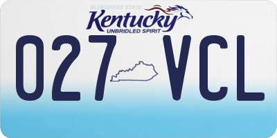 KY license plate 027VCL