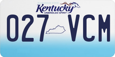 KY license plate 027VCM