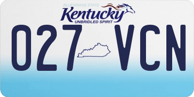 KY license plate 027VCN