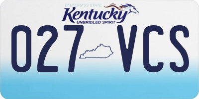 KY license plate 027VCS