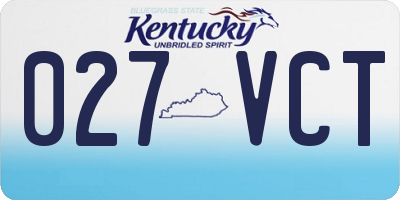 KY license plate 027VCT