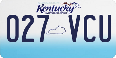 KY license plate 027VCU