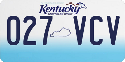 KY license plate 027VCV